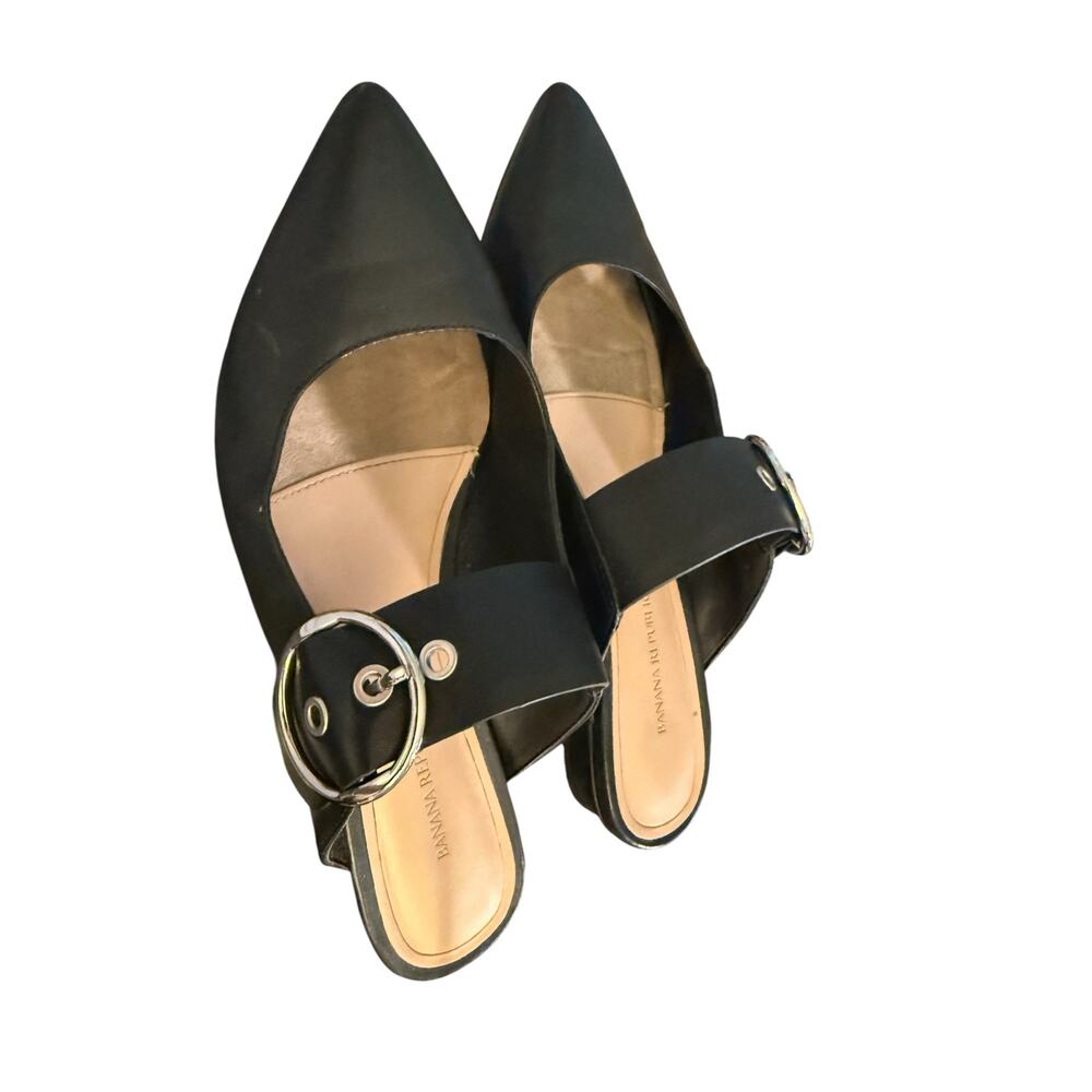 Banana Republic Mary Jane Mules Flat Black 6.5